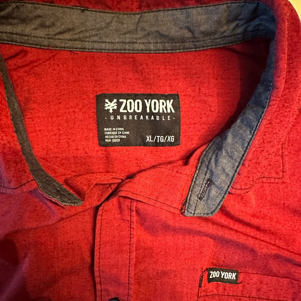 Red Button Up - Picture 2 of 2